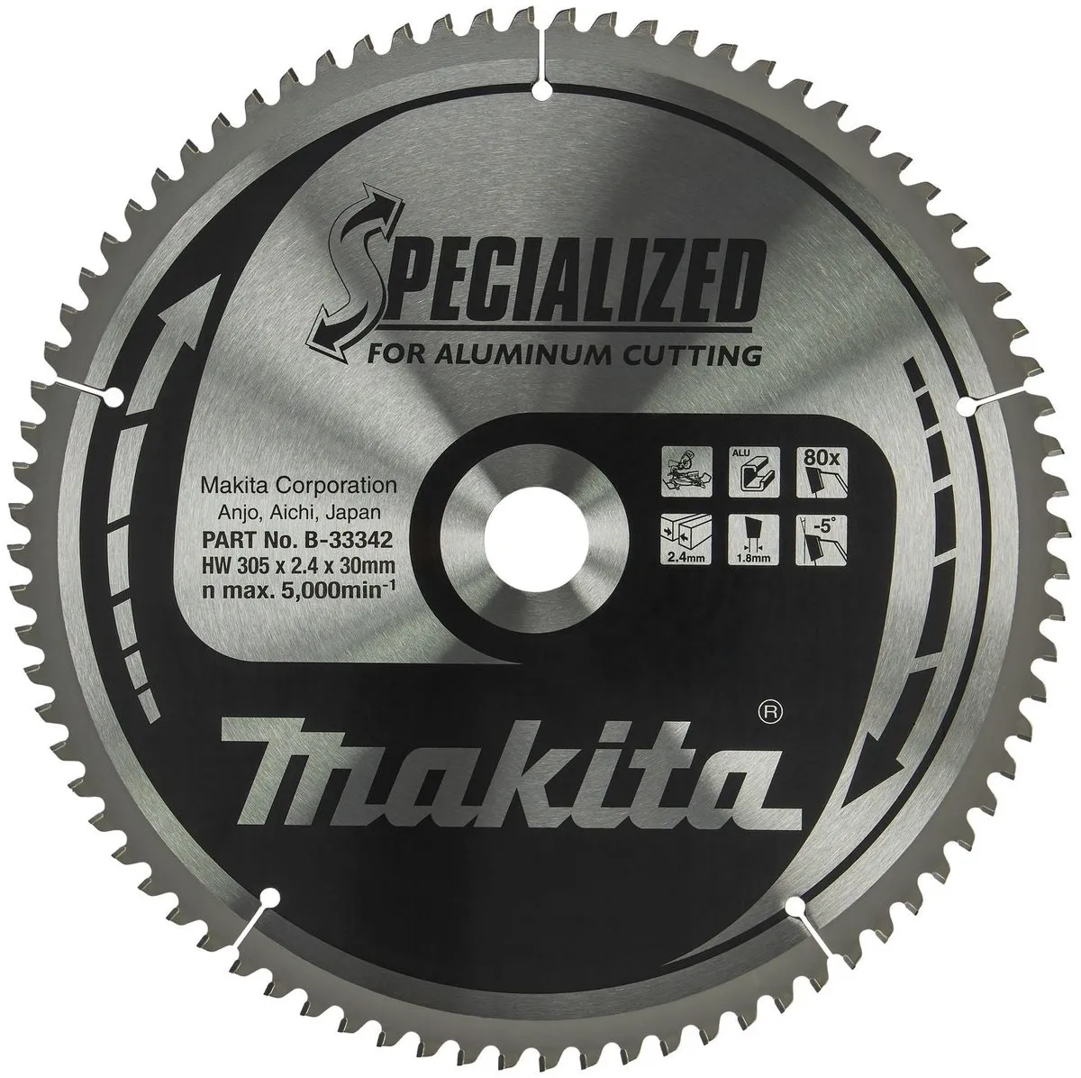 Makita Cirkelzaagblad B-33342 Aluminium 305mm - 80T - afbeelding 5 van 5