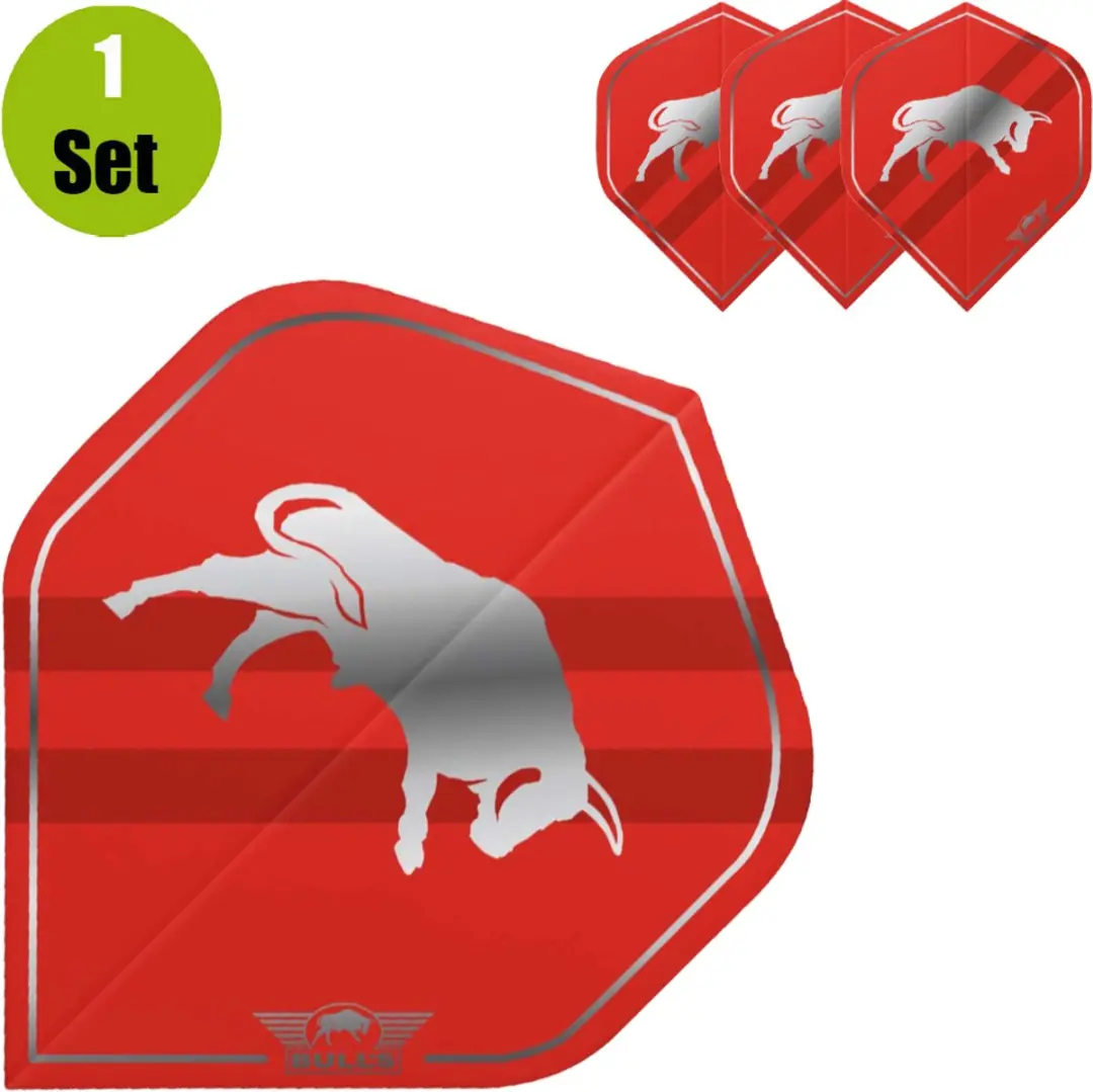 Bull's Retro Std Dart Flights - Rood - 3 Stuks
