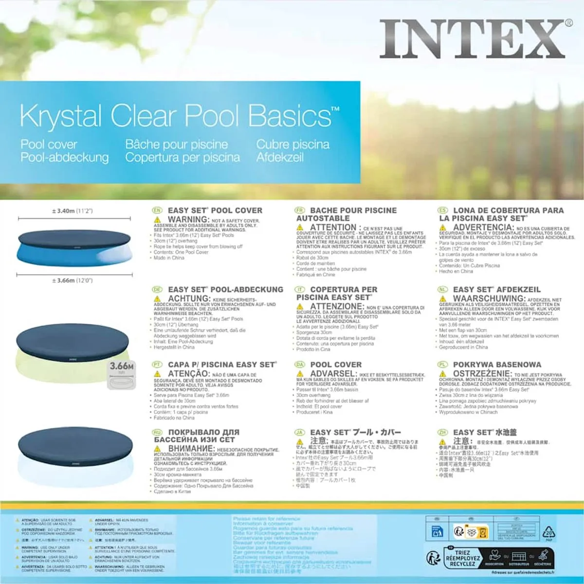 Intex Zwembadhoes Rond 366cm - Blauw