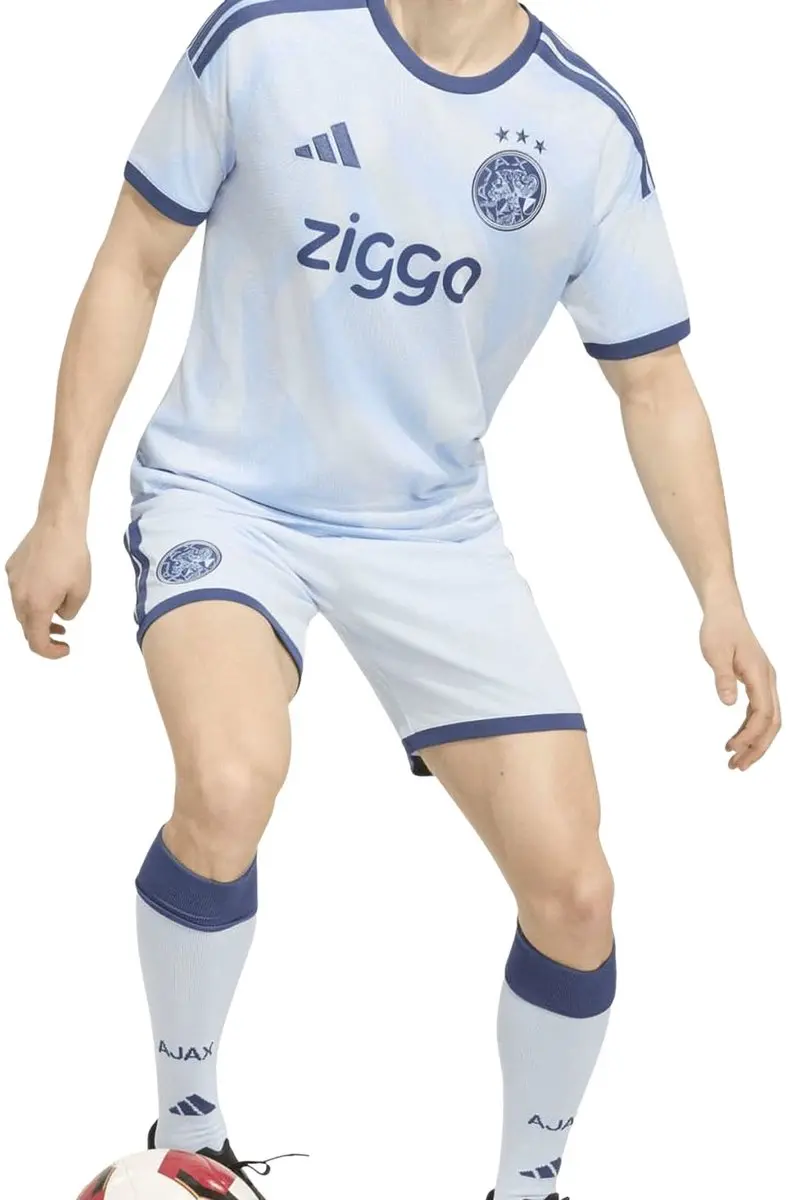 adidas Ajax Derde Short 26/27 Heren S - Lichtblauw/Donkerblauw