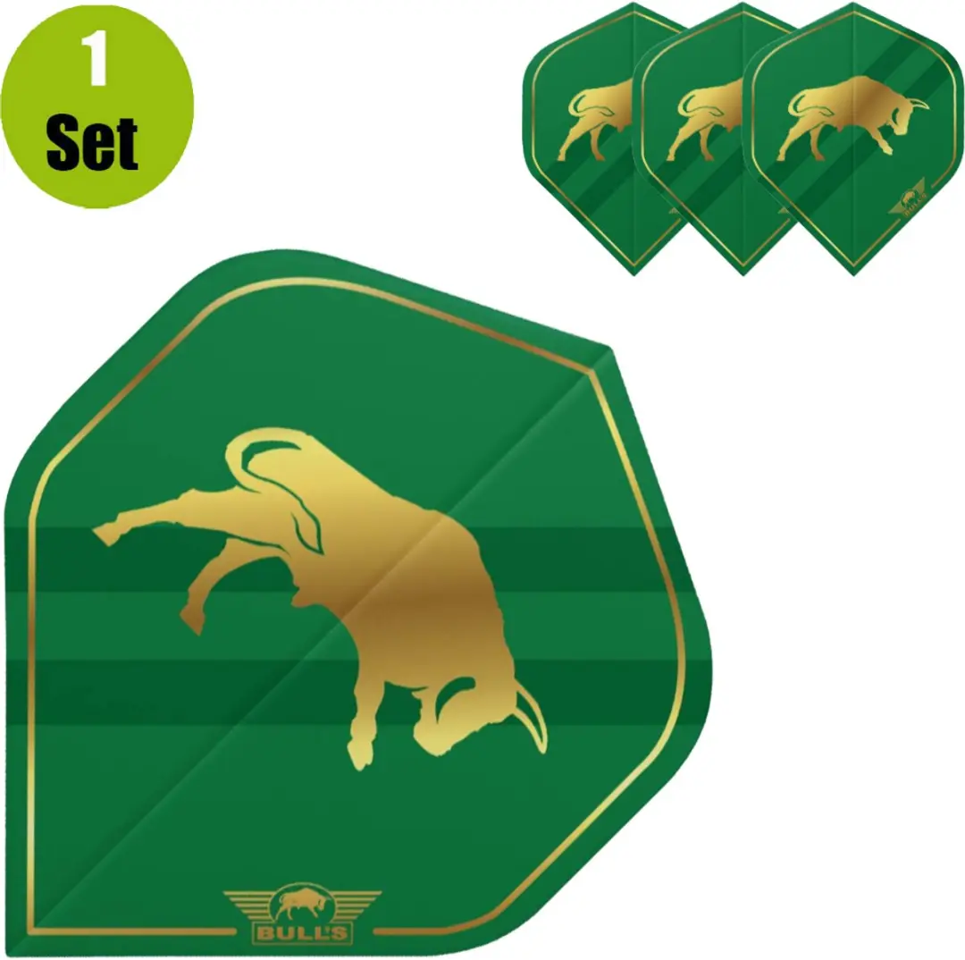 Bull's Retro Std Dart Flights Groen - 3 Stuks