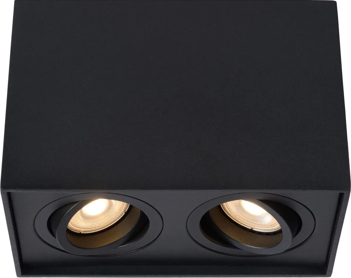 Lucide TUBE Plafondspot 2xGU10 - Zwart