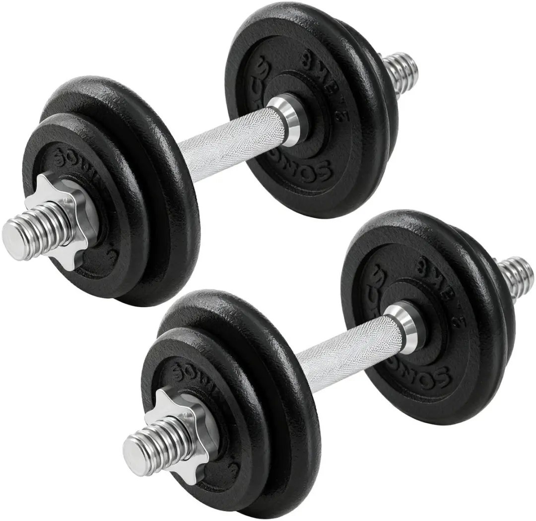 Songmics Halters 2x10kg Gietijzer - Zwart