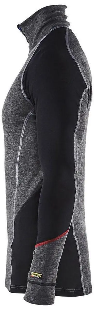 Blåkläder XWARM 4699-1736 Onderhemd Zip-Neck - Medium Grijs/Zwart