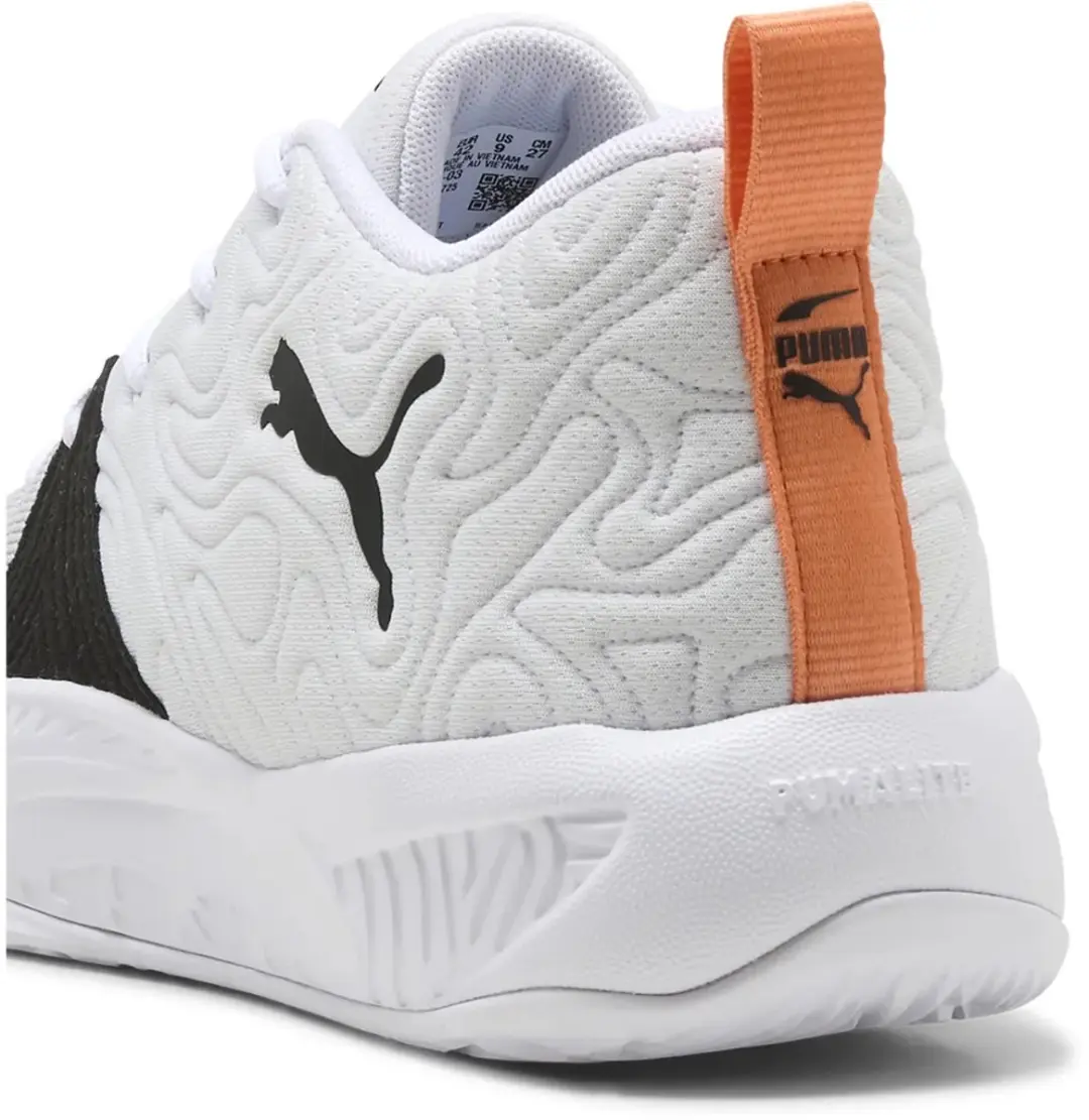 PUMA Court Pro 3 Basketbalschoenen 44 - Wit/Zwart/Melon Glow