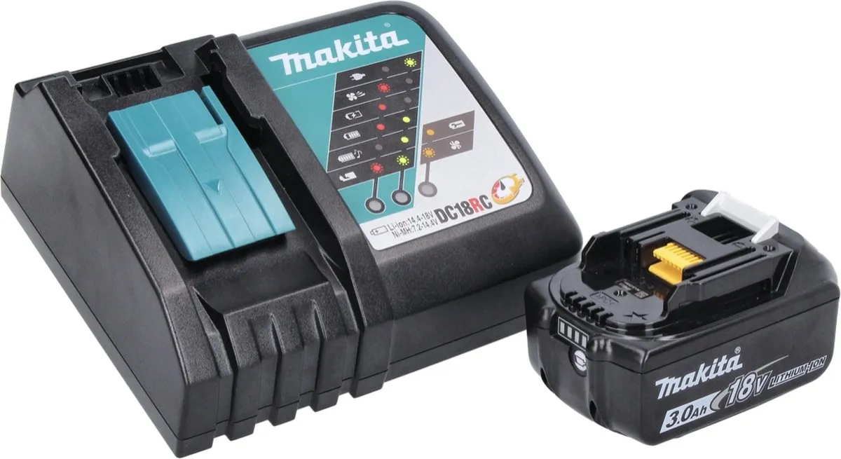 Makita DHG 180 RF1J Heteluchtpistool 18V - met accu 3,0Ah & oplader