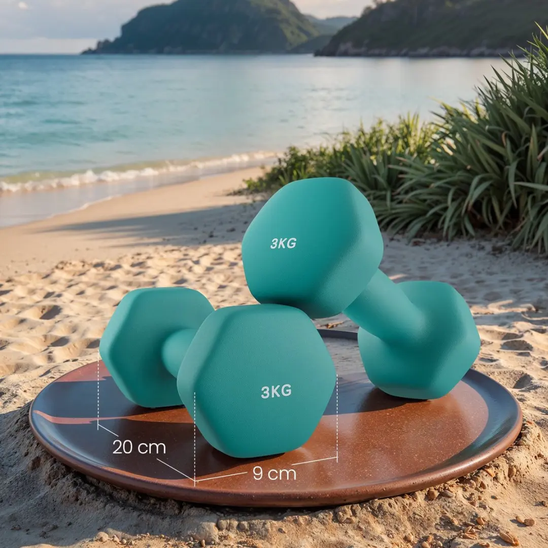 Songmics Neopreen Dumbbells 2x2kg - Groen - afbeelding 6 van 6