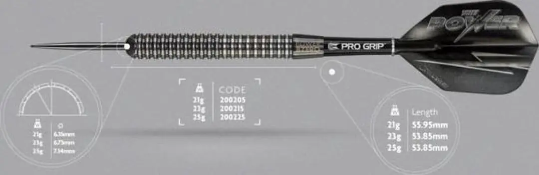Target Phil Taylor Power 8ZERO Black Titanium S1 Dartpijlen - 3 Stuks