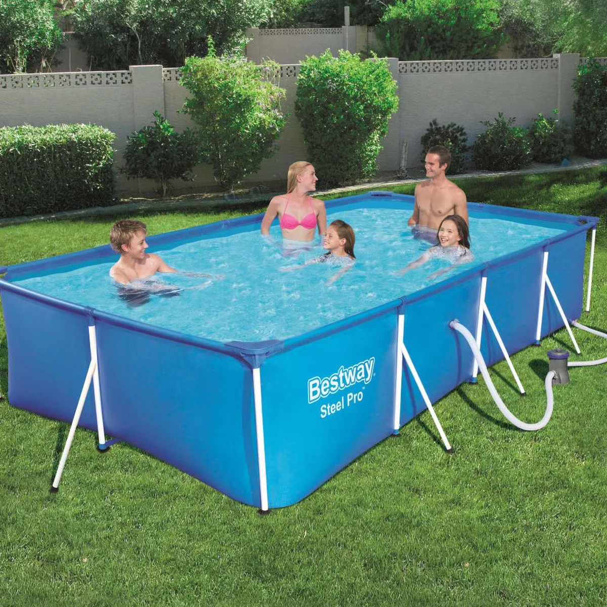 Bestway Fam. Splash Frame Zwembad 400x211x81cm - 5700L - Blauw/Wit