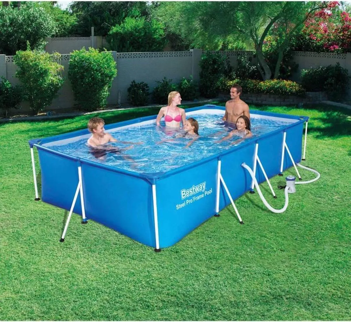 Bestway Fam. Splash Frame Zwembad 400x211x81cm - 5700L - Blauw/Wit