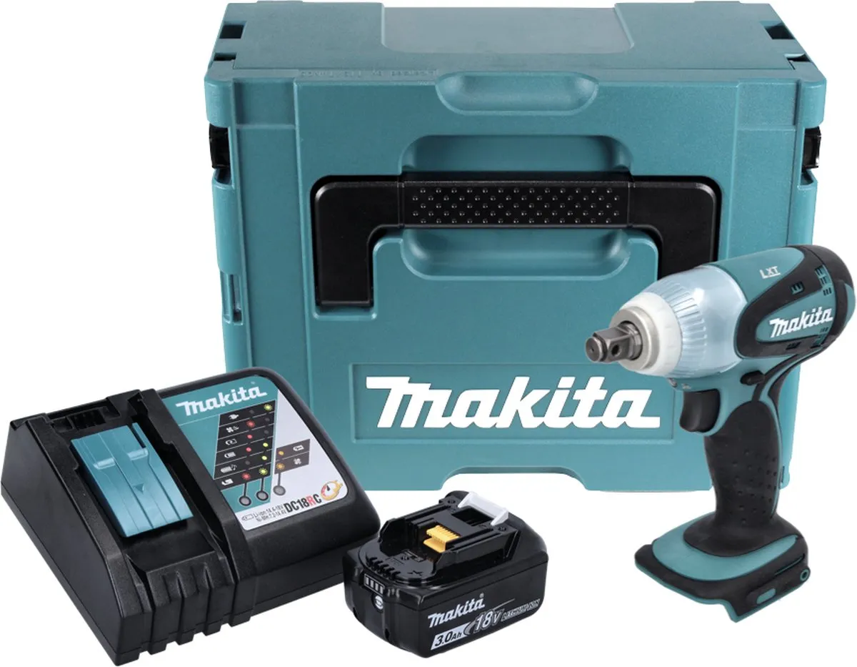 Makita DTW 251 RF1J Slagmoersleutel 18V 230Nm - 1x3.0Ah Accu + Lader + Makpac
