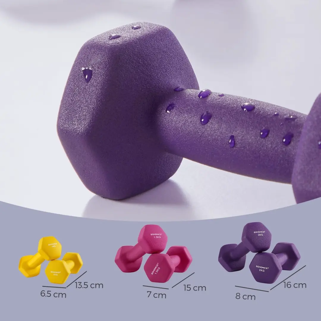 Songmics Hex Neopreen Halterset - Meerkleurig