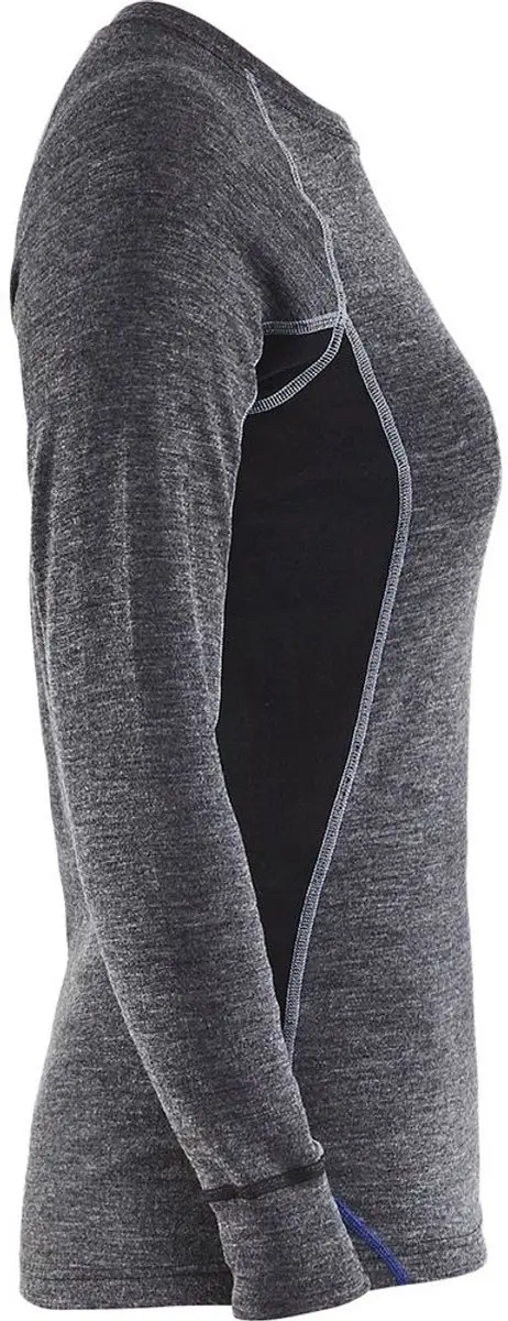 Blåkläder Dames Onderhemd Merino Warm 7200-1732 - S - Medium Grijs/Zwart