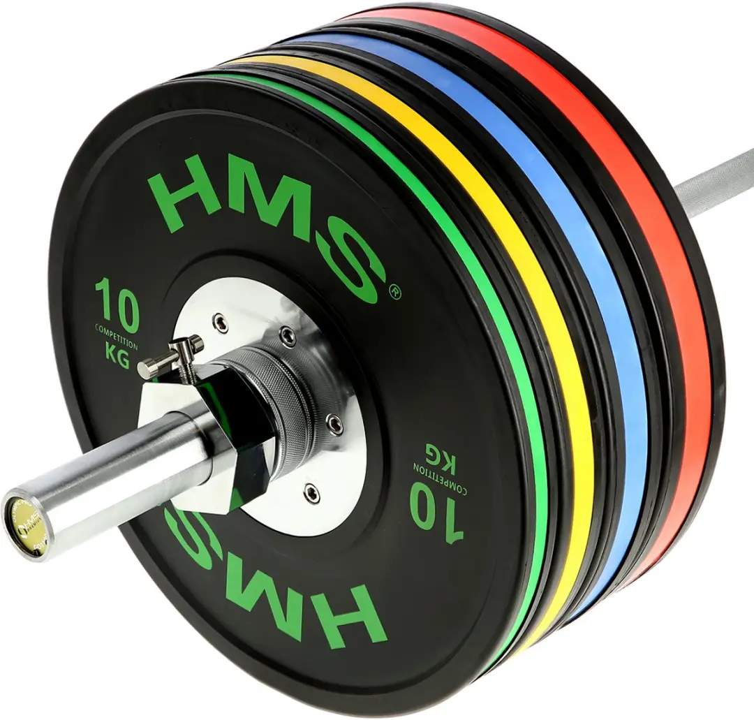 HMS Olympische Halterschijf Rubber 20kg - 45cm - Zwart