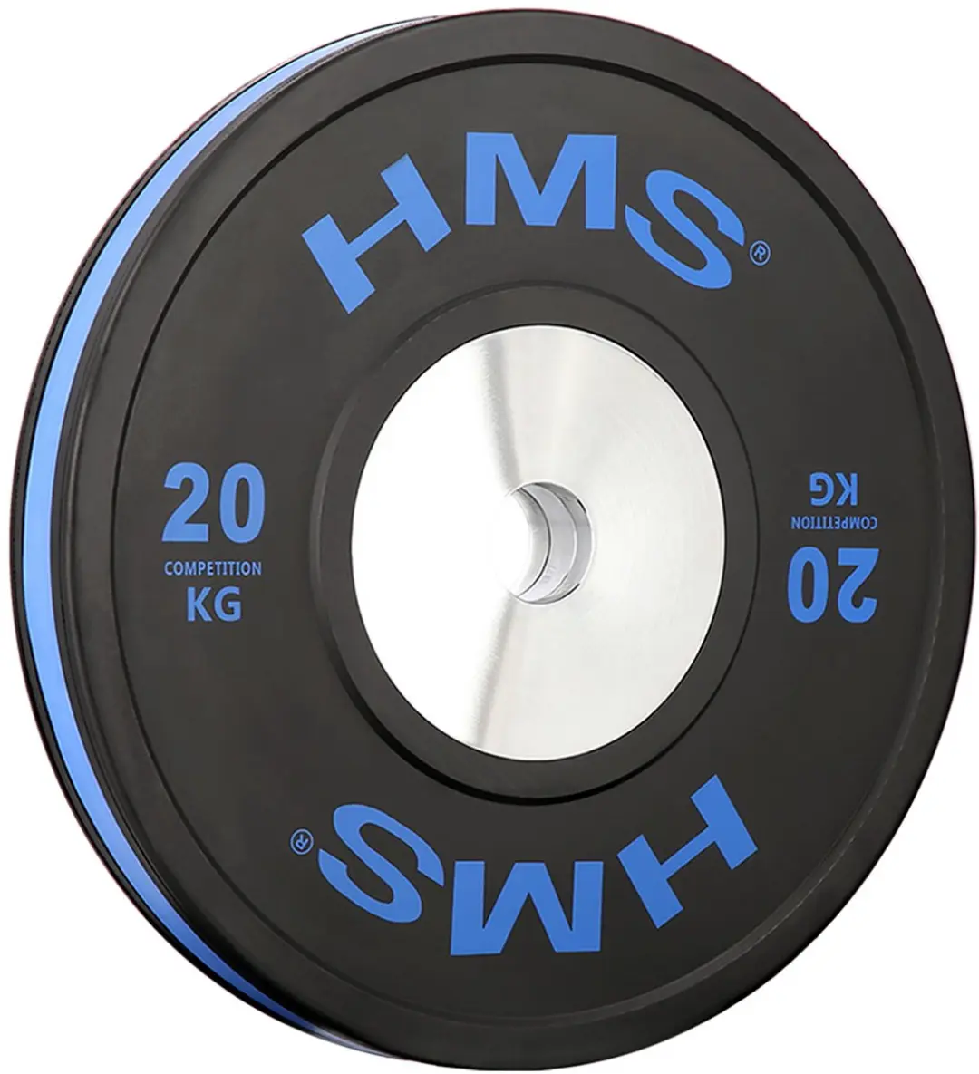 HMS Olympische Halterschijf Rubber 20kg - 45cm - Zwart