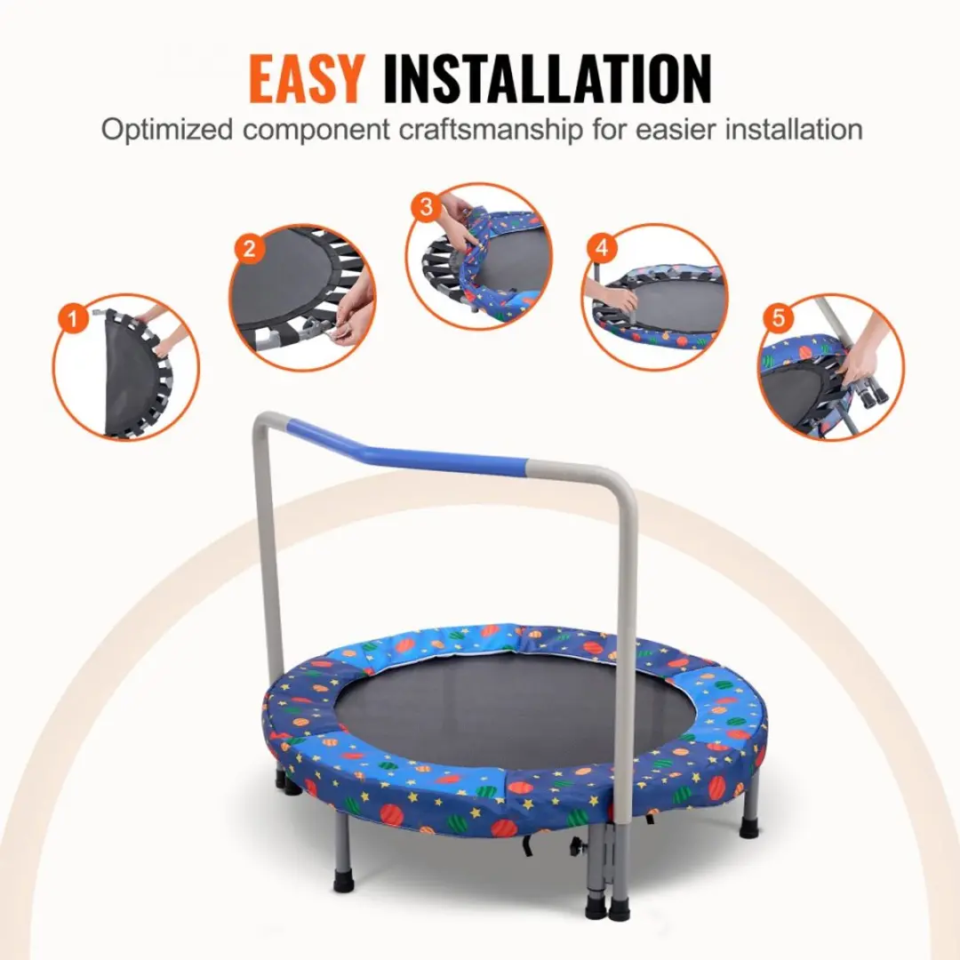 Salora Kindertrampoline 91,5cm Blauw - Opvouwbaar - afbeelding 6 van 6