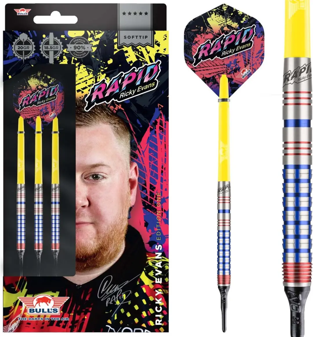 Bull's Ricky Evans Softtip Dartpijlen 90% Tungsten 20g