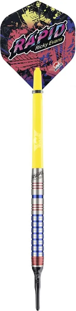 Bull's Ricky Evans Softtip Dartpijlen 90% Tungsten 20g - Geel Blauw