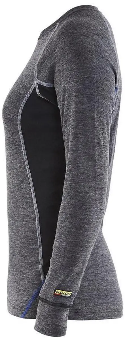 Blåkläder Dames Onderhemd Merino 7200-1732 - Medium Grijs/Zwart