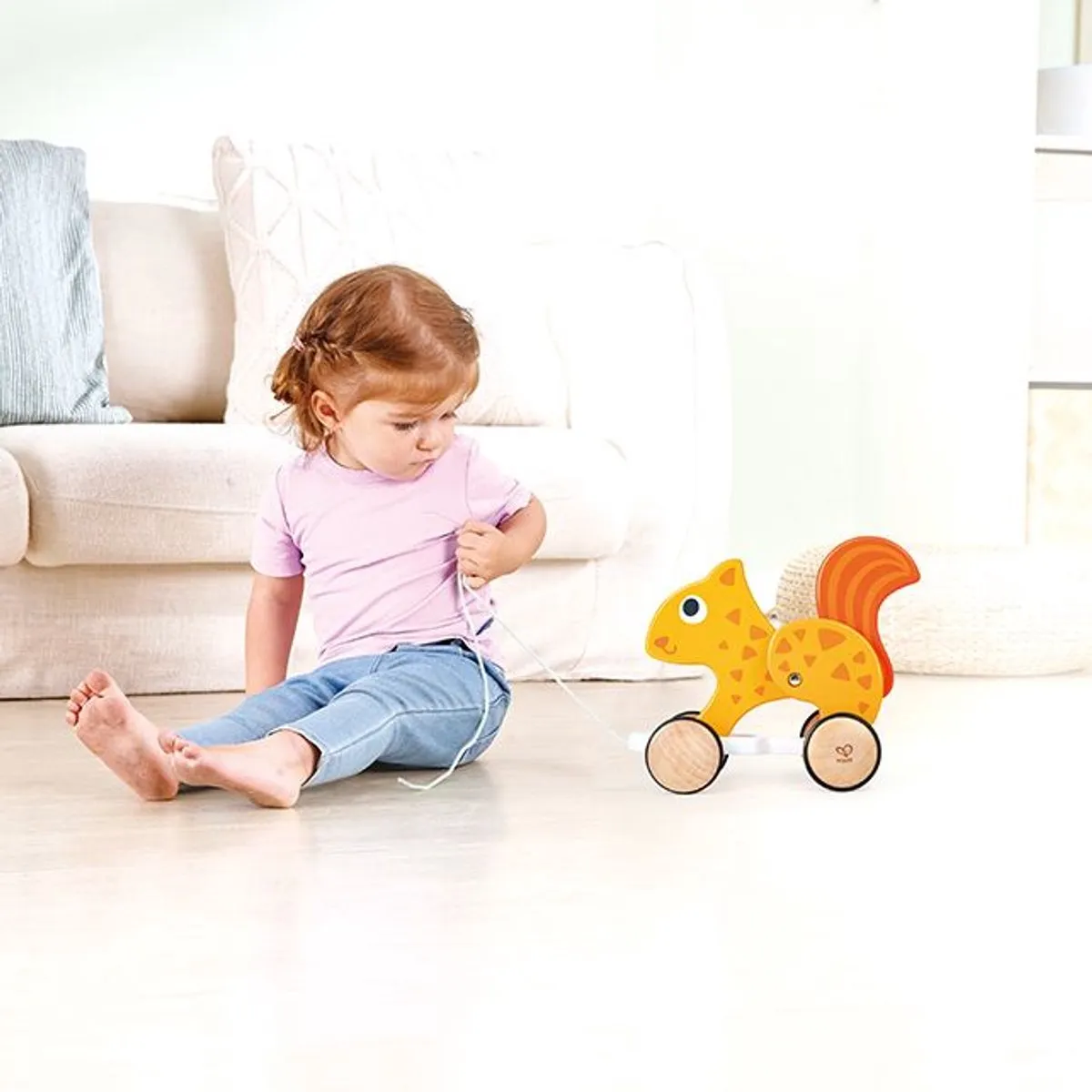 Hape Houten Trekdier Eekhoorn - Oranje