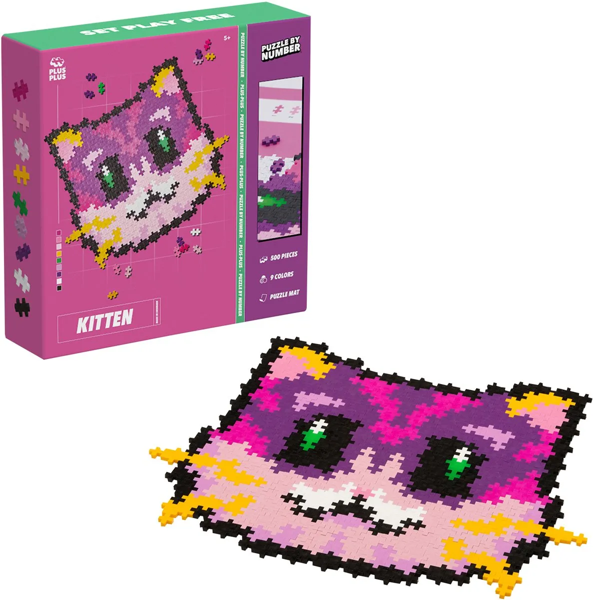 Plus-Plus Puzzle by Number Kat Poes 500 Stuks