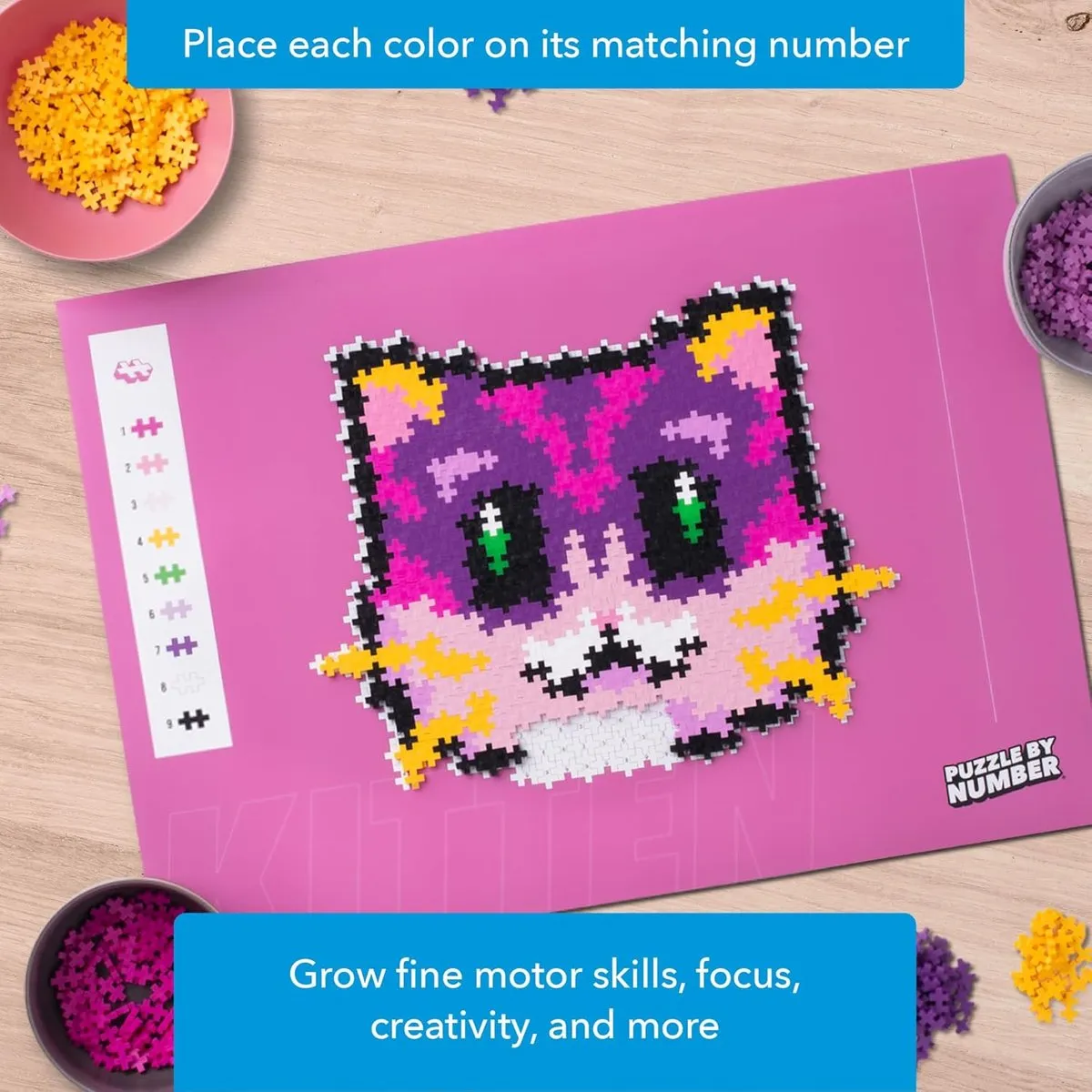 Plus-Plus Puzzle by Number Kat Poes 500 Stuks