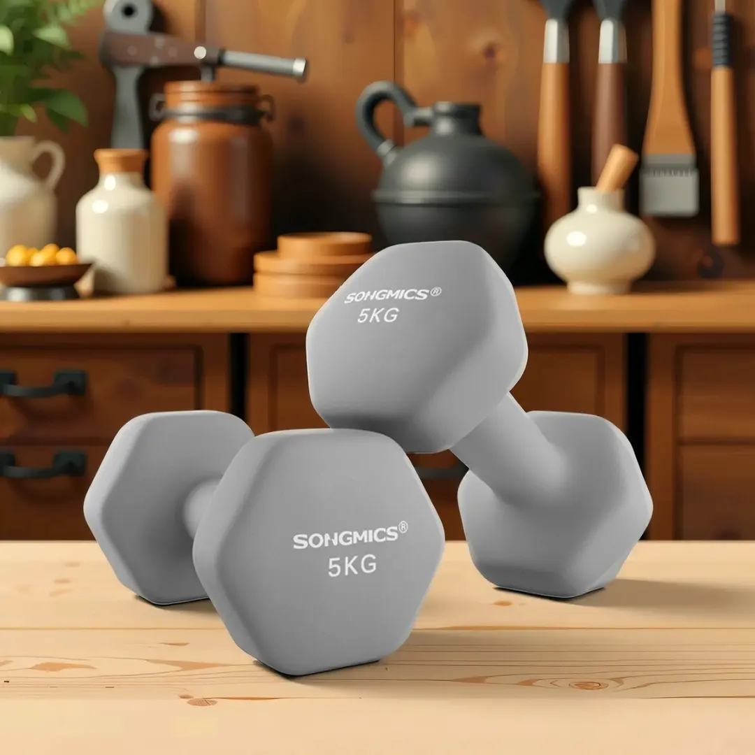 Songmics Zeshoekige Dumbbells 2x2kg - Groen