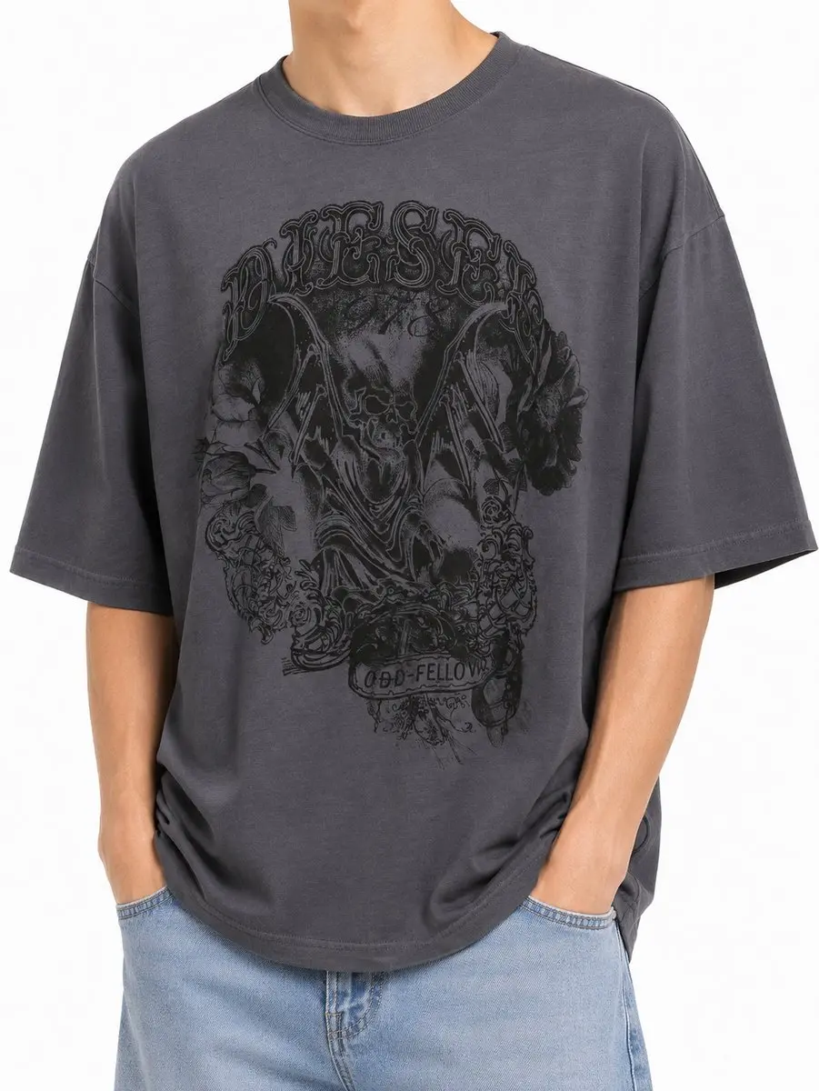 Diesel Heren T-shirt T-Wash-Q1 Grijs Vervaagd