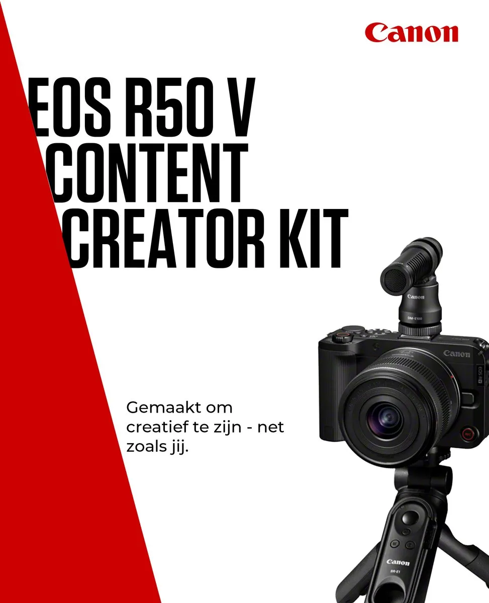Canon EOS R50 V RF-S 14-30mm F4-6.3 IS STM PZ - Systeemcamera - 4K - Zwart