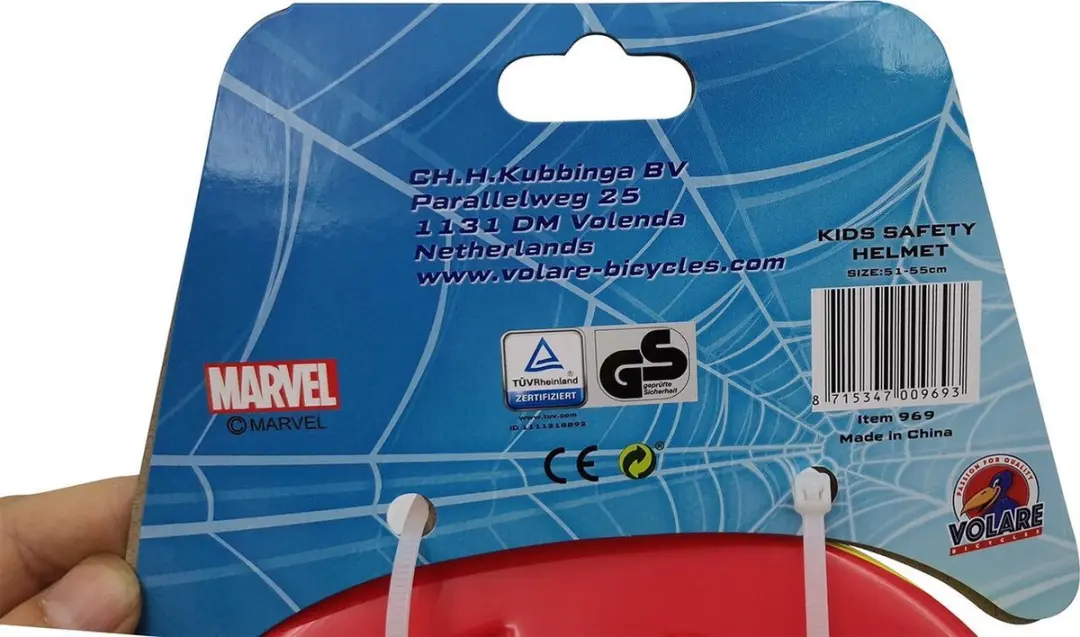 Volare Marvel Spiderman Fietshelm - 51-55cm - Blauw/Rood