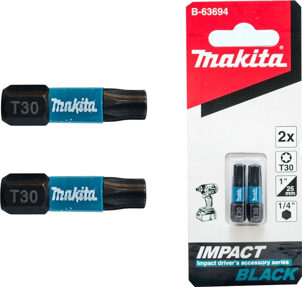 Makita B63694 Slagschroefbit T30x25mm