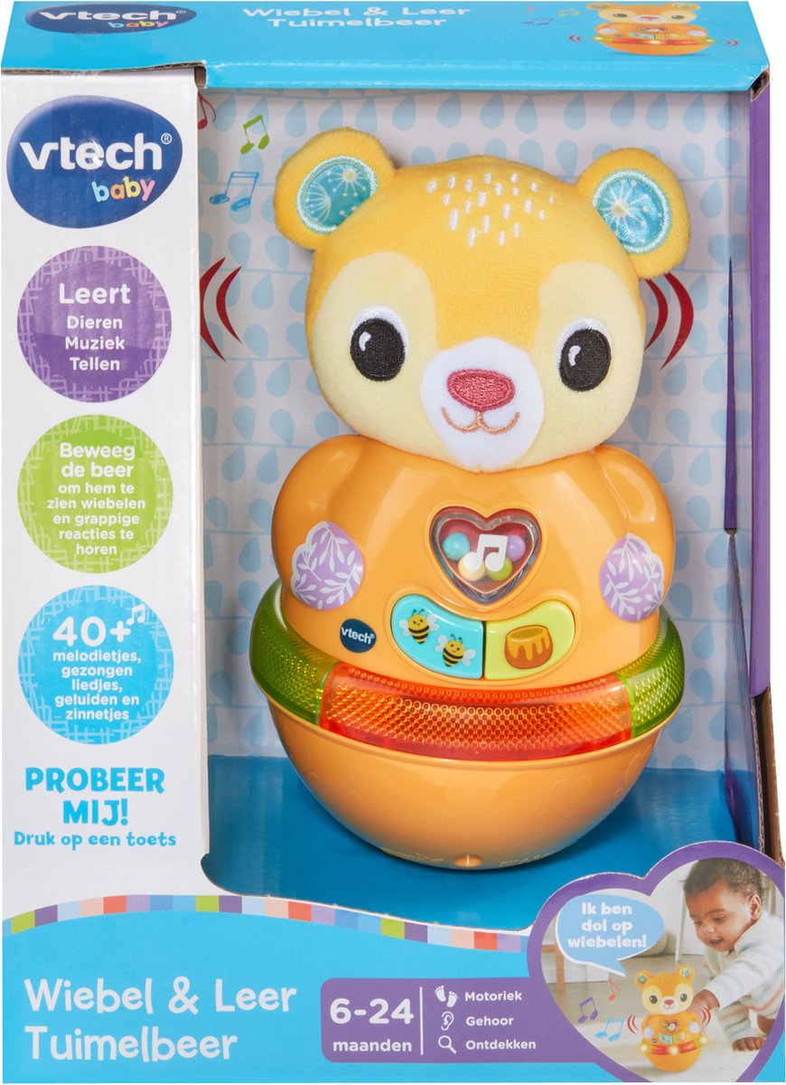 VTech educatief speelgoed - Wiebel & Leer Tuimelbeer multicolor.