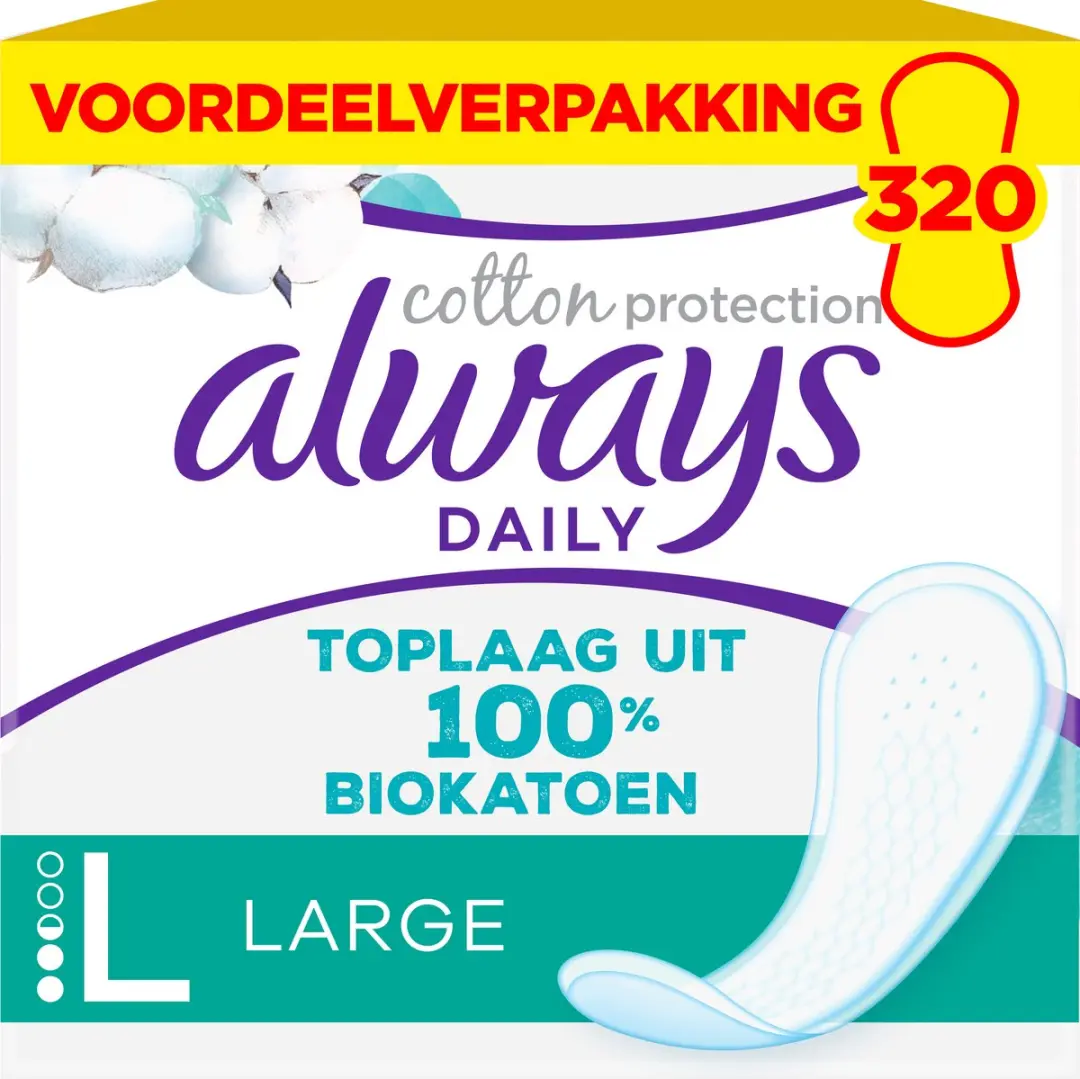 Always Dailies Cotton Protection Large Inlegkruisjes