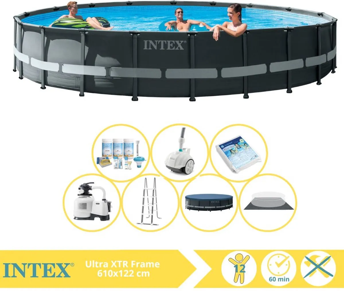 Intex Ultra XTR Frame 26340GN Opzetzwembad 732x132cm