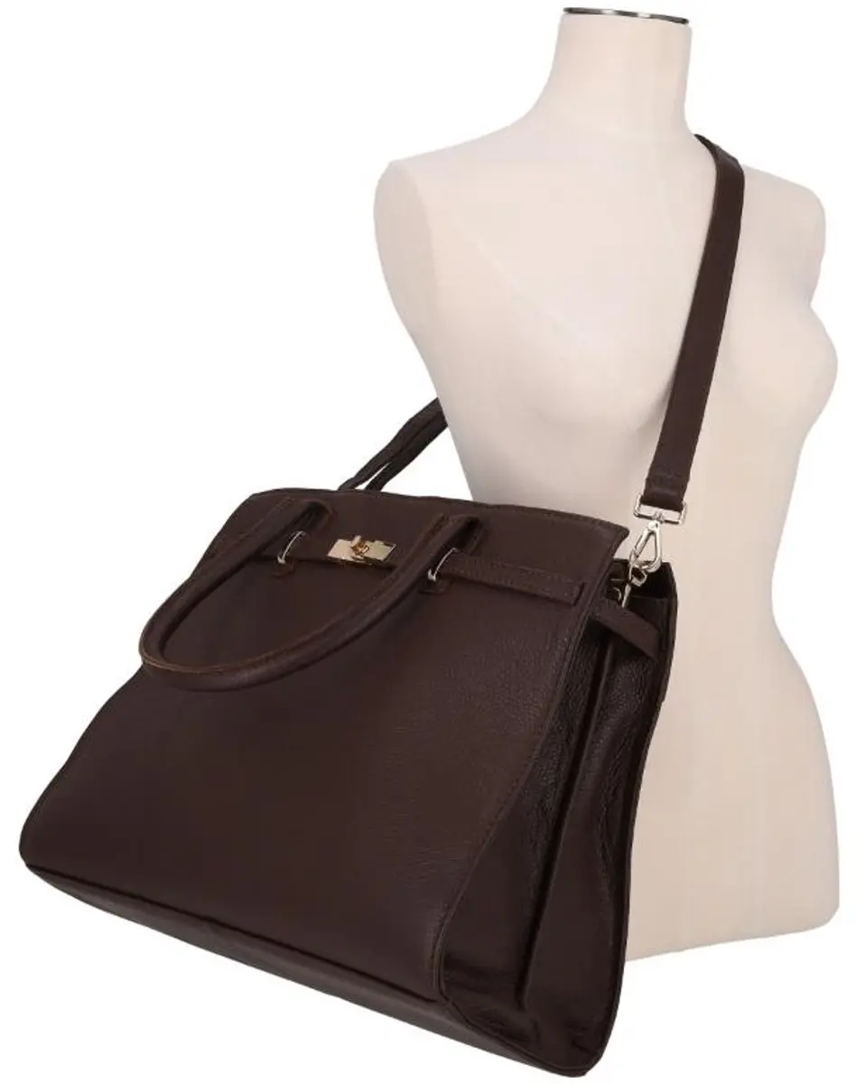 DSTRCT Floater Field Dames Laptoptas 14" - A4 - Leer - Bruin