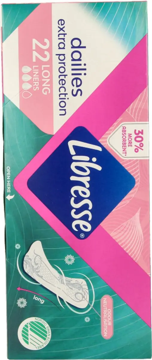 Libresse Inlegkruisjes Extra Protect Long - 22 Stuks