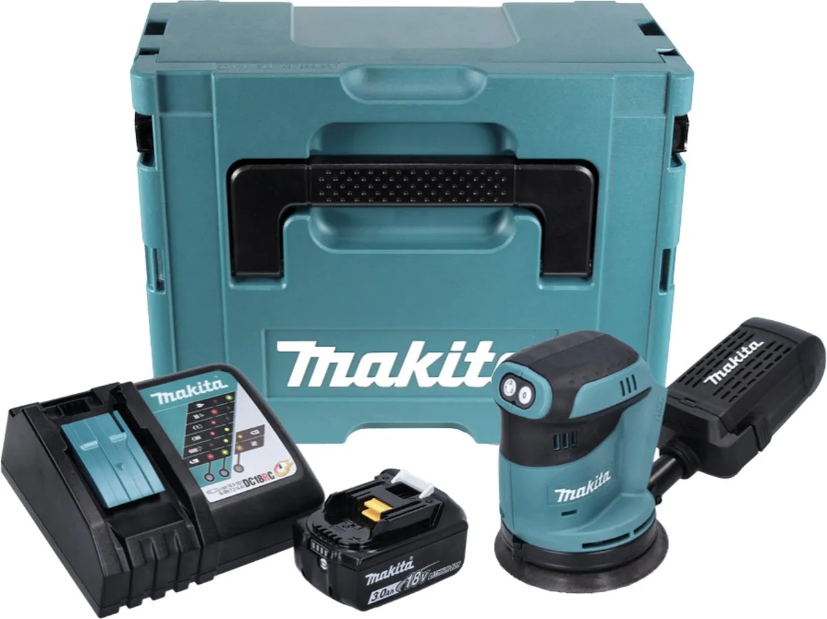 Makita DBO180RF1J Excentrische Slijpschijf 125mm - 18V - 3.0Ah