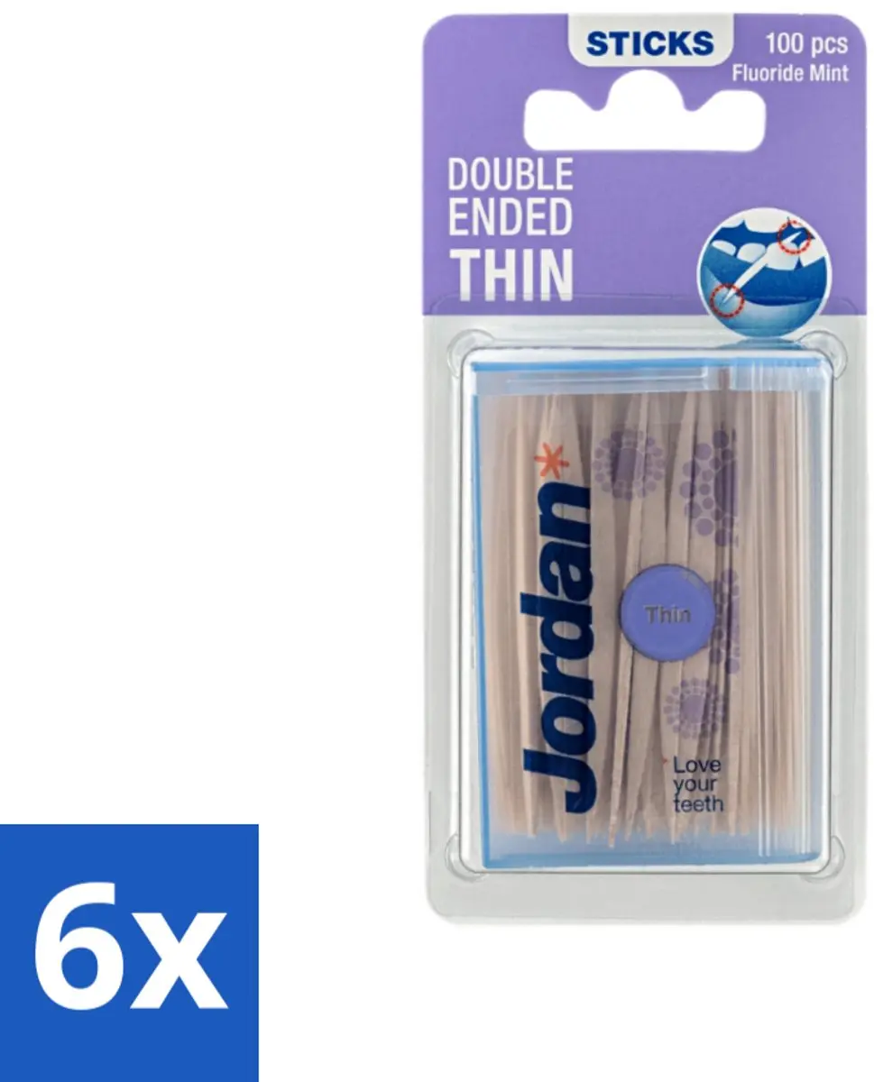 Jordan Tandenstokers Double Ended Thin 600 Stuks