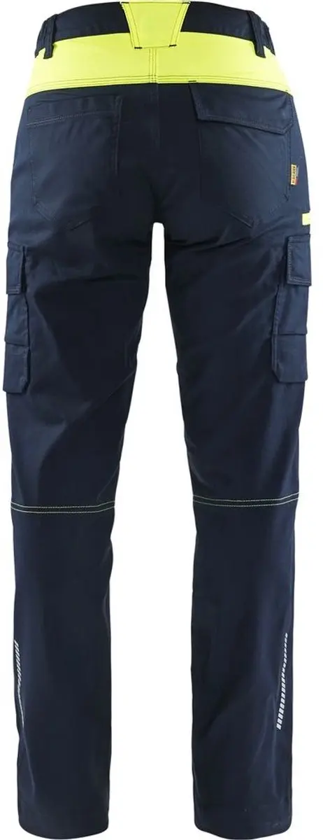 Blåkläder Dames Industrie Werkbroek 7144-1832 - C34 - Donker Marineblauw/High Vis Geel