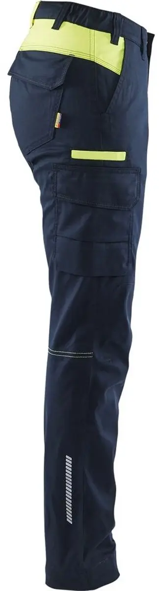 Blåkläder Dames Industrie Werkbroek 7144-1832 - C34 - Donker Marineblauw/High Vis Geel