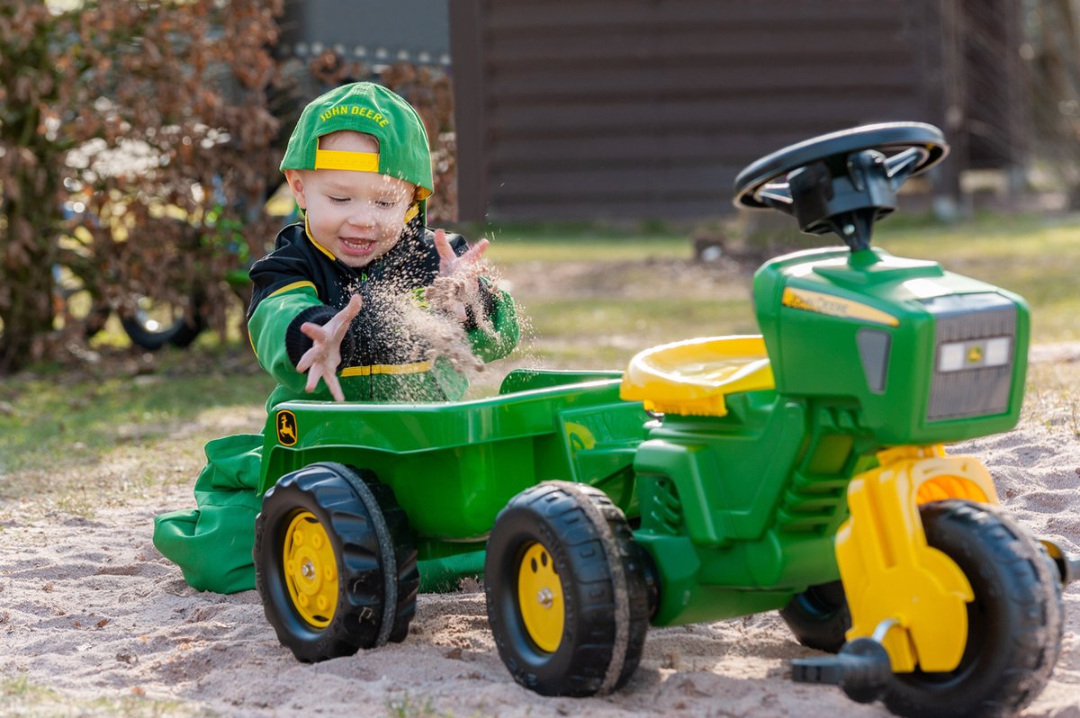 Rolly Toys Rolly MiniTrac John Deere Driewieler - Traptractor met Aanhanger