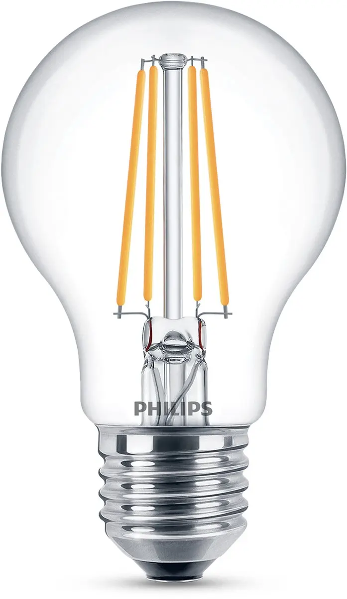 Philips Filamentlamp A60 E27 6W - Helder glas
