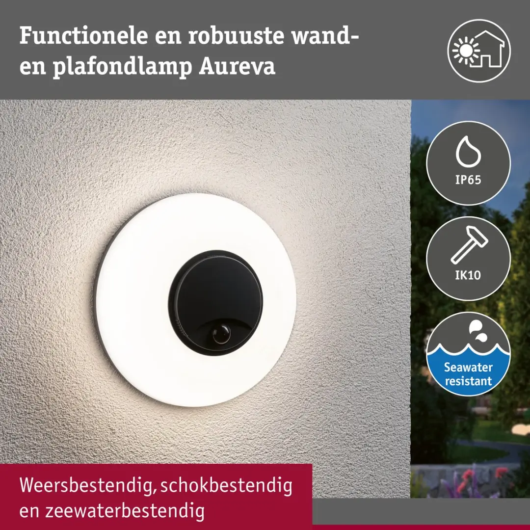 Paulmann Aureva LED Wandarmatuur 20,5W IP65 - 2200-4000K Antraciet/Wit