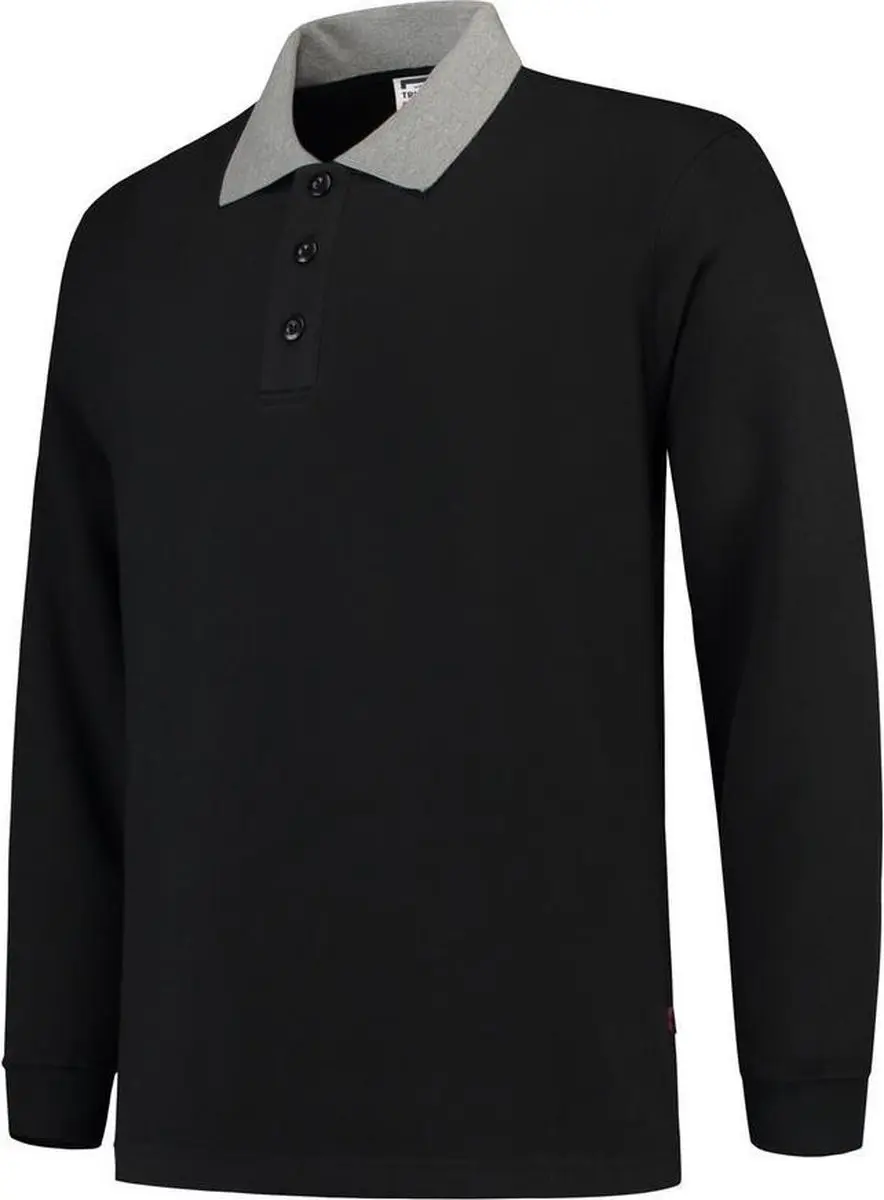 Tricorp Polo Sweater Contrast 301006 - Maat M - Zwart/Grijs