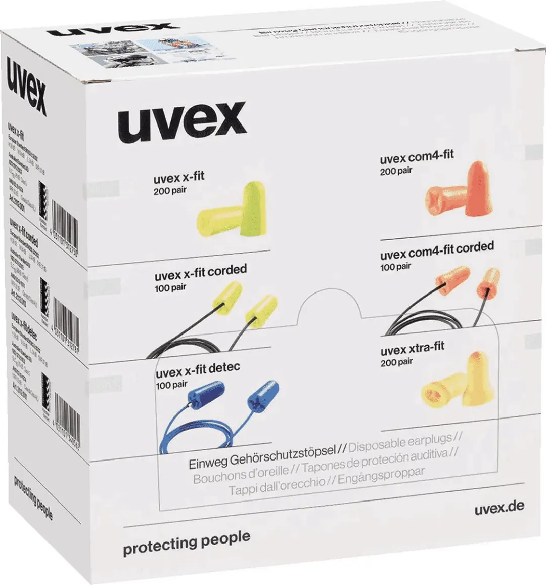 Uvex Oordopjes com4-Fit - 200 Paar - Oranje