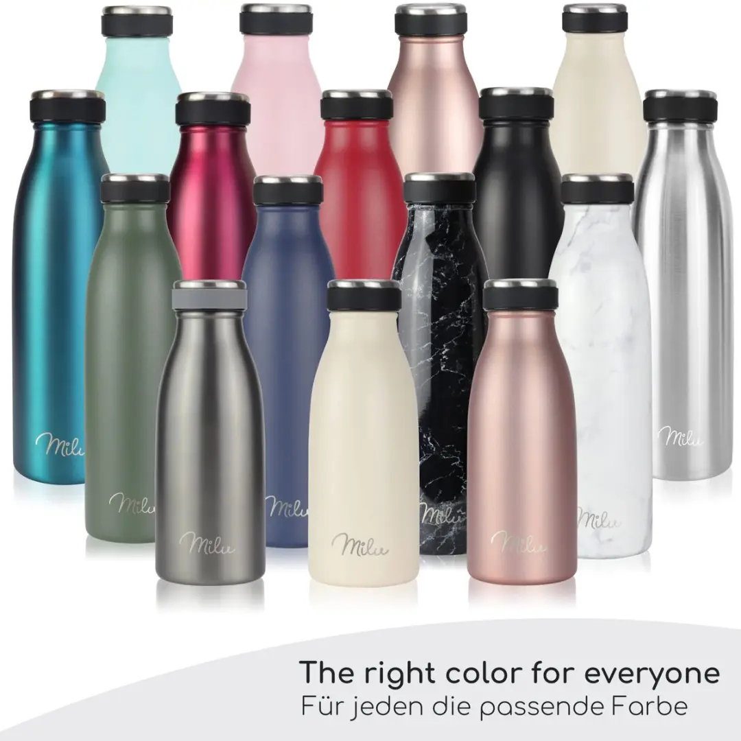 Milu Geïsoleerde Thermosfles 750ml - Zwart