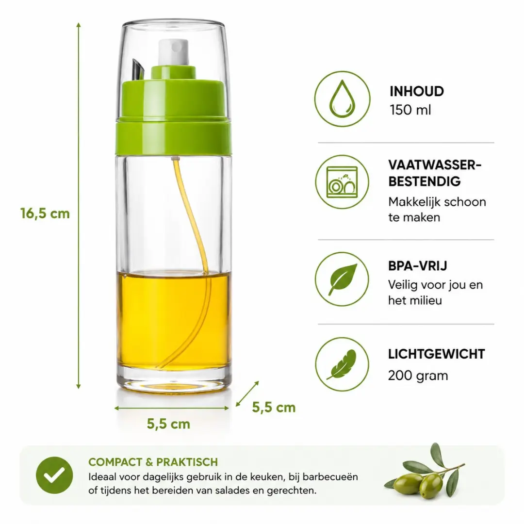 Ibili Olie- en Azijnsprayer 150ml - Groen