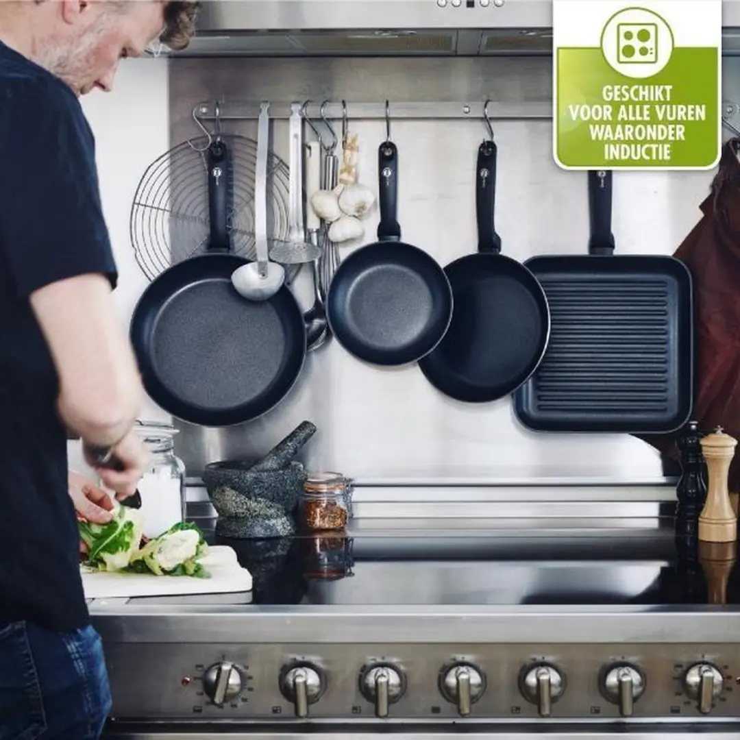 GreenPan Andorra Koekenpan 28cm - PFAS-vrij - Zwart