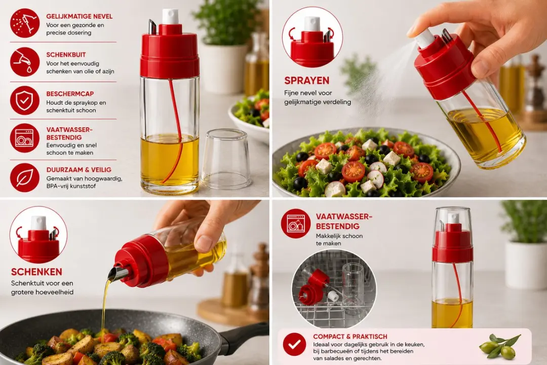 Ibili Olie- en Azijnsprayer 150ml - Rood