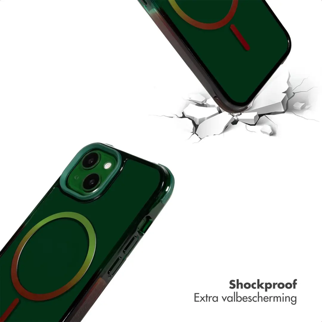 Selencia iPhone 13 Gradient Hoesje - Groen/Bruin